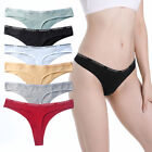 6 Pack Womens Ladies Cotton Knickers Underwear Sexy Thongs Panties Briefs
