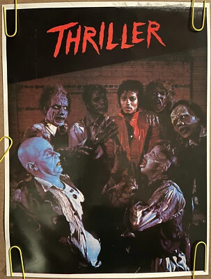原版老式海报迈克尔·杰克逊惊悚音乐纪念品海报1980年代 — 第 1/4 张图片