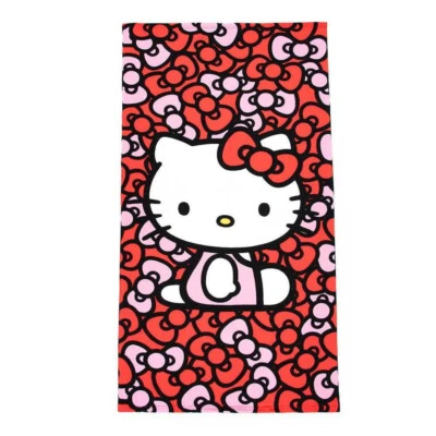 Towel - Hello Kitty and Friends - World of Bows Red Microfiber Beach/Bath 27x54" - Image 1 of 4