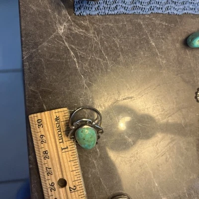 Anillo Turquesa Navajo Natural Plata de Ley 925  Foto 1 de 4