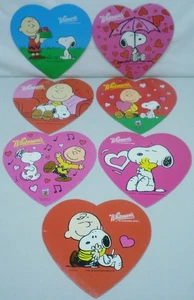 7 Whitman’s Peanuts Snoopy Charlie Brown Woodstock Valentine Heart Box Tops ONLY - Picture 1 of 8
