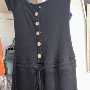 EUC Women's WINDSOR S ribbed Pant Set Skinny Leg Black Onepiece Free Ship - Picture 1 of 6