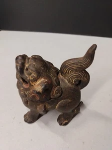 Antike Bronze Chinesischer Tang Löwe Räuchergefäß - Künstlerische Skulptur Feng Shui - Bild 1 von 8