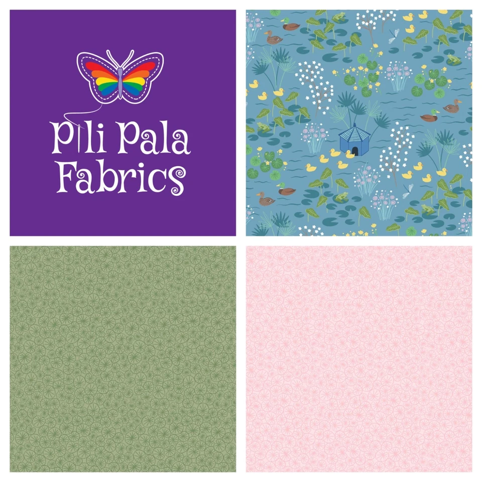 Duck Pond & Marigold Leaves 100% Cotton Lewis and Irene Quilting Fabrics