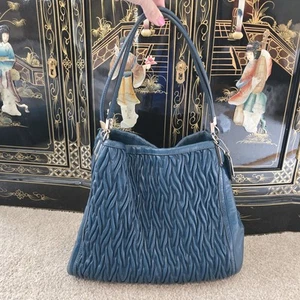 Coach Madison Phoebe Gathered Twist Leather Shoulder Bag Dark Teal #26257 purse - Picture 1 of 20