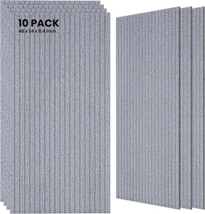 Paneles Acusticos 10Pzs 48x24x04 Pulgadas Espuma Reduccion Ruido Estudio Gris - Bild 1 von 12