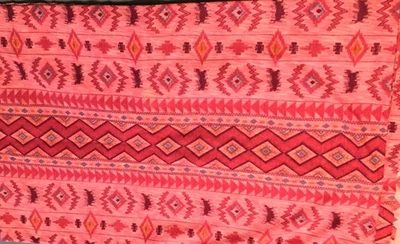 Vintage-New Unused Geometric Knit Fabric- Aztec Design 56" w x 89" Long -Remnant - Image 1 of 4