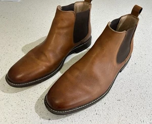 Hush Puppies Men's-Hanger-Chelsea boots Tan Leather Ankle AU-UK10.0 - Picture 1 of 13