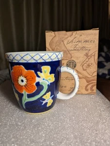 Rare Starbucks Barista 18 Oz Tavolo III Mug 2003 New In Box Poppies Butterfly - Bild 1 von 6