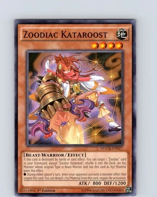Yu-Gi-Oh TCG Zoodiac Kataroost MACR-EN027 1st Edition Regular Common Card NM - Image 1 of 2