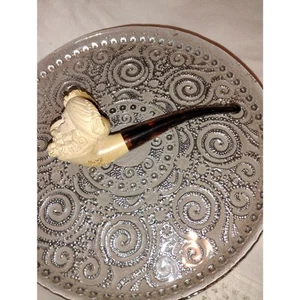 Vintage Hand-Carved Meerschaum Pipe - Bearded Sultan Head - Picture 1 of 7