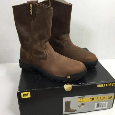 CAT Caterpillar P51034 Drawbar Pull-On Soft Toe Summer Brown Work Boots Shoes - Image 1 of 4