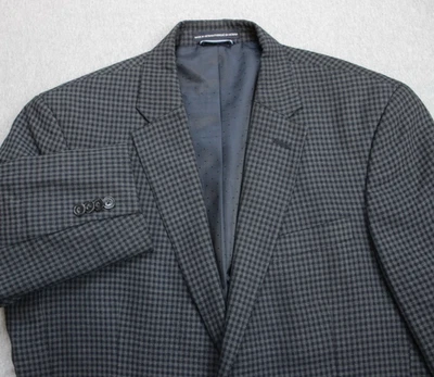 Blazer Tommy Hilfiger Para Hombre Talla 40R Cuadros Guinga Muesca Solapa Sencillo Pecho Foto 1 de 4
