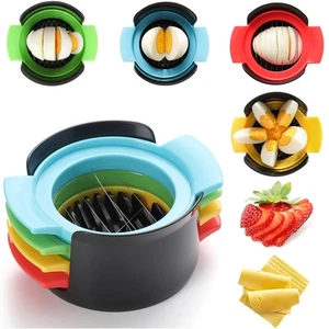 Eierschneider für hartgekochte Eier, 4 in 1 Multifunktionaler Eierschneider, Erdbeere... - Bild 1 von 9