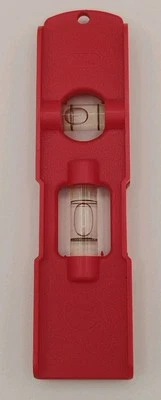 Vintage Mayes Midget 5" Red Plastic Pocket Clip Level, Made in USA - Image 1 of 4