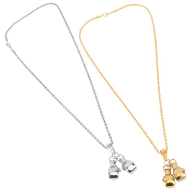  2 Pcs Boxhandschuhe Anhänger Halskette Für Damen Punk -Halskette - Bild 1 von 4