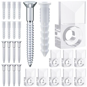 Mirror Holder Clips Kit,Crystal Clear Plastic Mirror Clip,Mirror Holder Clips... - Picture 1 of 8