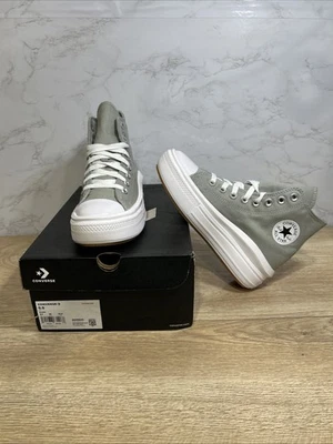Tênis Converse Feminino Chuck Taylor All Star Move Hi Plataforma A00562C Slate Sage - Imagem 1 de 4
