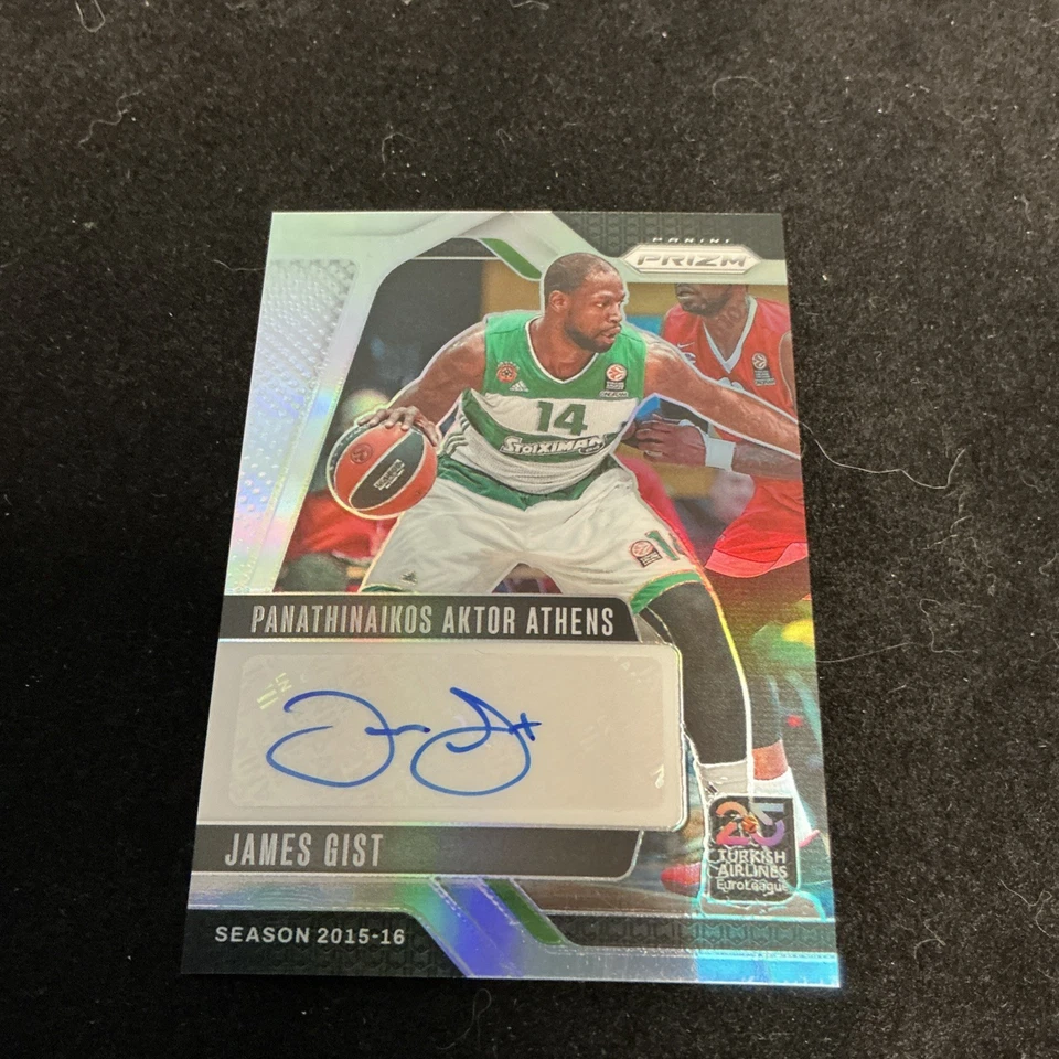 James Gist 2024-25 Panini Prizm Euroleague #SI-GST Silver Auto - Image 1 of 1