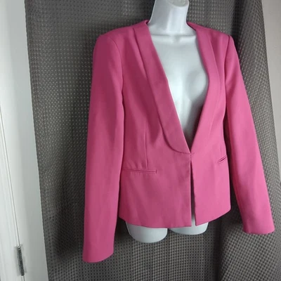 Blazer BCBGMAXAZRIA Begonia Rosa Cuello Chal Para Mujer L Foto 1 de 4