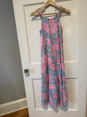 Lilly Pulitzer Harleigh Maxi Dress Blue Peri Sunrise Girls XL 12-14 - Image 1 of 4