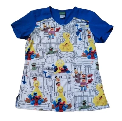 Tooniforms Sesame Street Size Small In My Neighborhood TF645 Scrub Top - Image 1 of 4