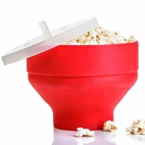 Microwave Popcorn Maker Collapsible Silicone Popcorn Popper Bowl Pop Corn Bowl W - Picture 1 of 6