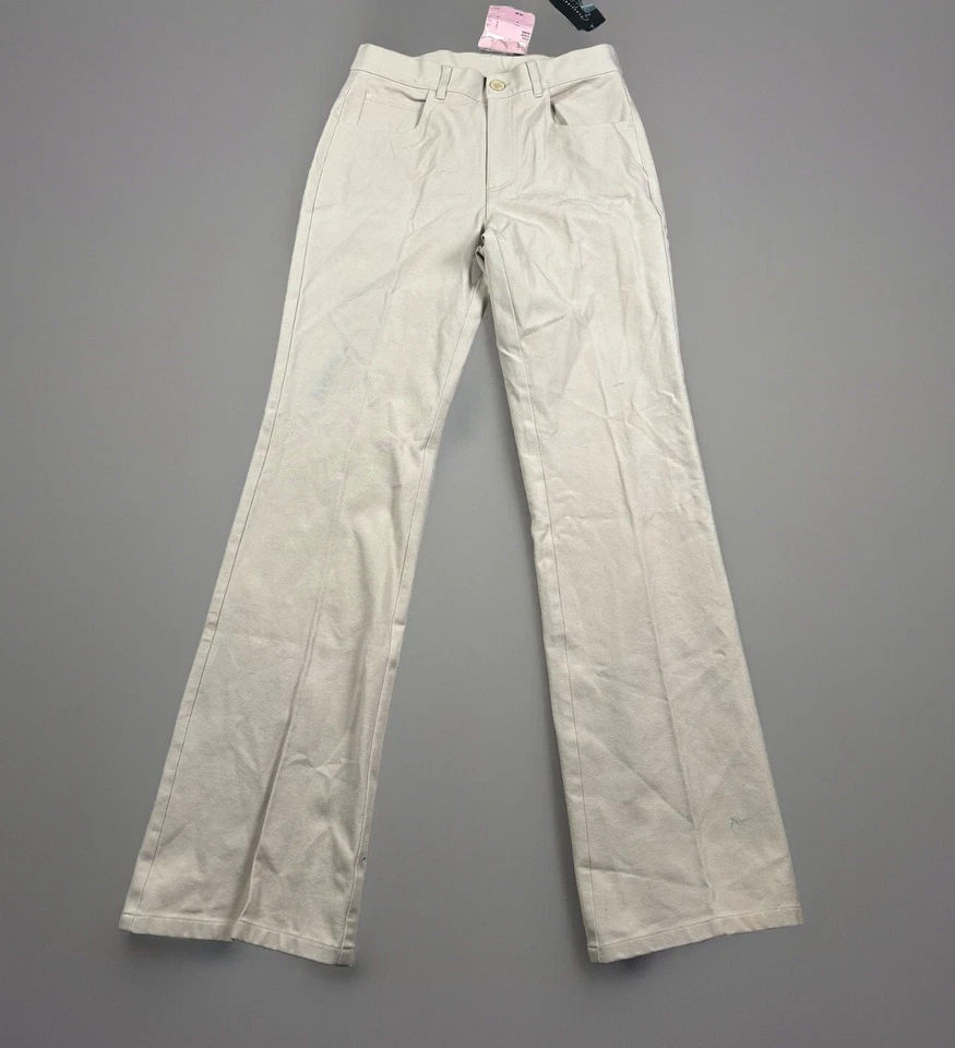 Pantalones Classiques Entier Talla 4 Beige Tostado Arena Tiro Medio Acampanado Parte Inferior Para Mujer 26x32 Foto 1 de 4