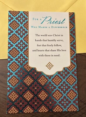 Tarjeta de felicitación religiosa de Pascua para un sacerdote que hace la diferencia de 5,5”x8” Foto 1 de 4