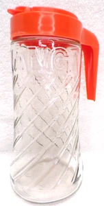 VTG TANG 1 QT Glass Juice Pitcher Orange Plastic Pour Lid Anchor Hocking MCM - Picture 1 of 7