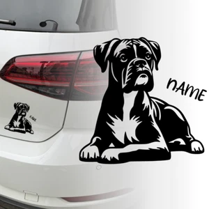 Auto Aufkleber | Deutscher Boxer | Hund | Wunschname Personalisiert | Sticker 8 - Bild 1 von 4