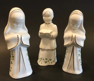 Shamrock Praying Nuns & Choir Boy Figurines Galway Ireland 6" Royal Tara - Picture 1 of 3