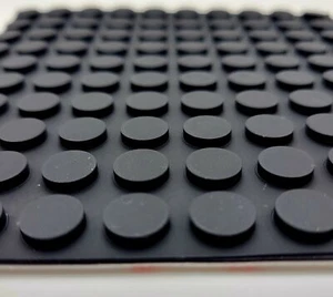 1/8" Tall  x 7/16" Wide Stick on Rubber Feet Guitar Pedal Bumpers Sheet of 32 - Picture 1 of 7