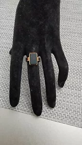 Vintage 14K Gold Natural Bloodstone Signet Ladies Ring (Size 8 1/2) - Picture 1 of 11