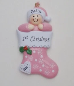 Personalized Baby Girl's First Christmas Ornament - Picture 1 of 1