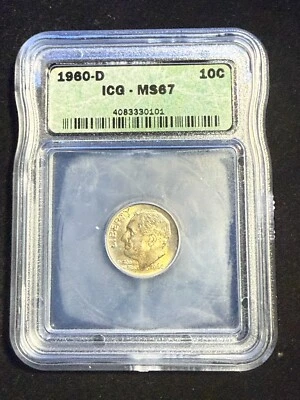 1960 D ROOSEVELT DIME ICG MS67 101 - Image 1 of 4