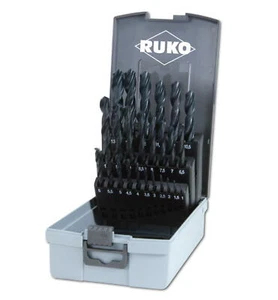 RUKO Metallbohrer Set Spiralbohrer Satz DIN 338 Typ N HSS-R Ø 1-13mm 25 tlg. - Bild 1 von 1