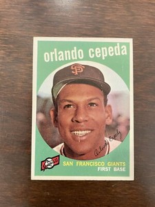 1959 TOPPS #390 ORLANDO CEPEDA VINTAGE BASEBALL CARDS VG-EX CONDITION GIANTS HOF