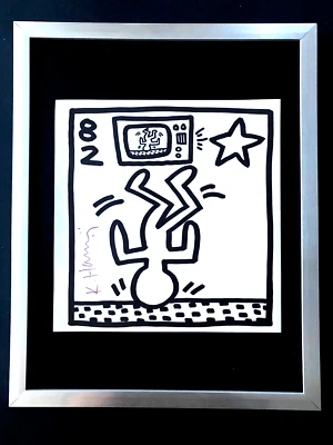 KEITH HARING + SIGNED VINTAGE PRINT FRAMED + BUY IT NOW! - Image 1 of 3