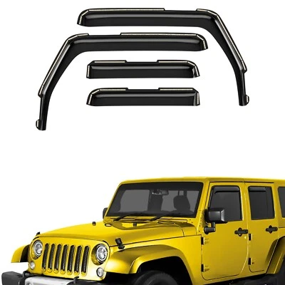 Parasoles de lluvia protectores de viento para Jeep Wrangler JK 2007-2018 Foto 1 de 4