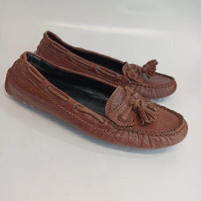 Balenciaga Flats Womens size US 6.5 Brown Leather Driving Loafers Tassel Kiltie - Image 1 of 4