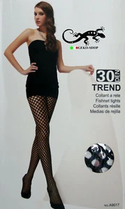 CALZE COLLANT PIEDE INTERO NERO A RETE GROSSO ELASTICO SEXY TAGLIA UNICA BDSM - Bild 1 von 2