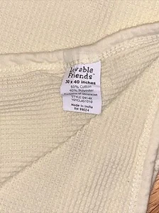VTG? Luvable Friends Thermal Waffle Weave Yellow Baby Blanket - Picture 1 of 5