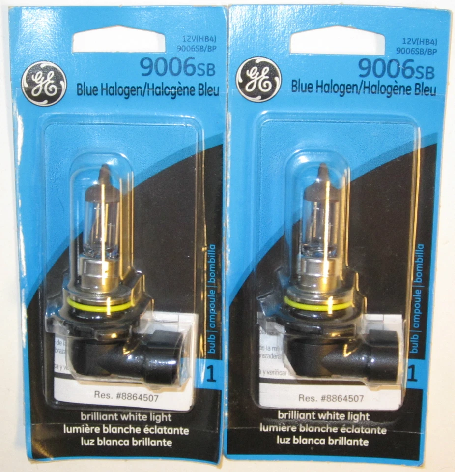 PAR de NOVAS LÂMPADAS DE FARÓIS GE super azuis (2) 9006 9006SB HB4 luz branca - Imagem 1 de 4