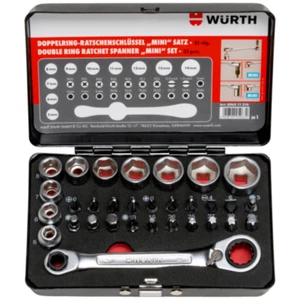 Wurth® Double Ring Ratchet Spanner Wrench with Bits Mini Set 31 pcs - 096511310 - Picture 1 of 5