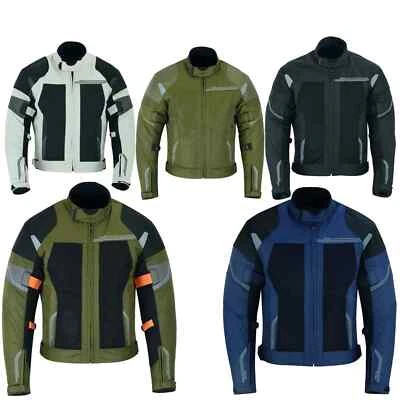 Sommer Motorradjacke mit Protektoren Herren Textil Motorrad Jacke Roller Neu - Bild 1 von 2