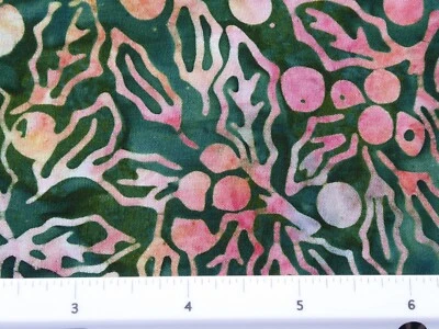 1/2 YD Batavian Batik 22040-735 Green Holly Christmas Quilting Cotton Fabric - Image 1 of 4