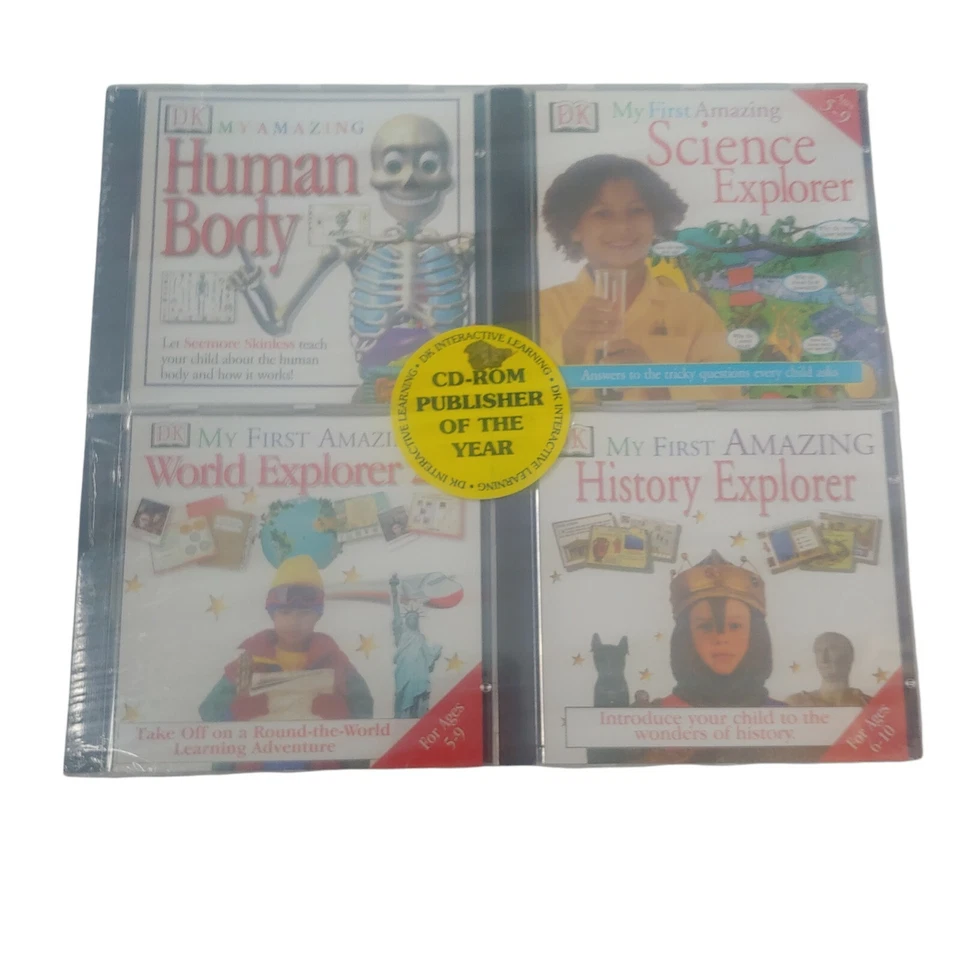 DK Interactive Learning CD-ROM Human Body World Science History 4 Pack NEW - Image 1 of 4