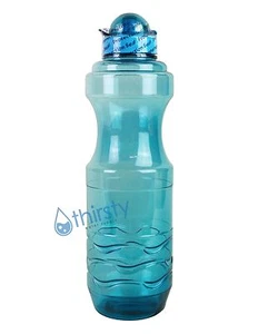 Botella de agua deportiva azulada policarbonato 1 litro/34 oz jarra Aqua H2O contenedor - Imagen 1 de 1