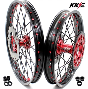 Juego de llantas KKE 21/18"" Honda CR125R 1998-2001 CR250R 1997-2001 CNC bujes rojos - Imagen 1 de 13
